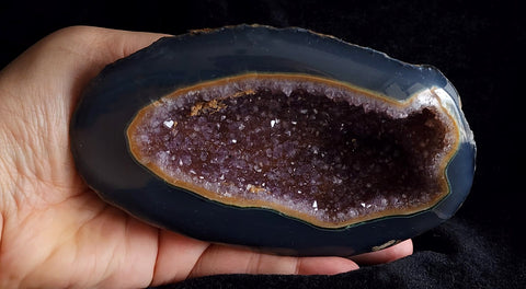 Amethyst Agate Quartz Crystal Geode - A251