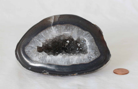 Amethyst Agate Quartz Crystal Semi Geode - A133