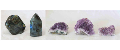 Amethyst - Labradorite - 5 pieces - Package A152