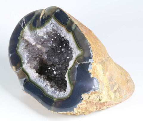 Amethyst Agate Quartz Crystal Geode - A241