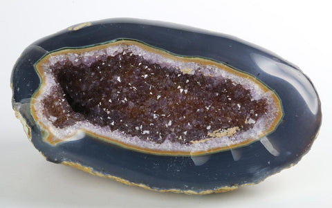 Amethyst Agate Quartz Crystal Geode - A251
